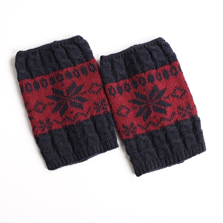 Christmas Knit Boot Cuffs Thermal Wool Knitted Snowflake Ladies Leg Warmer